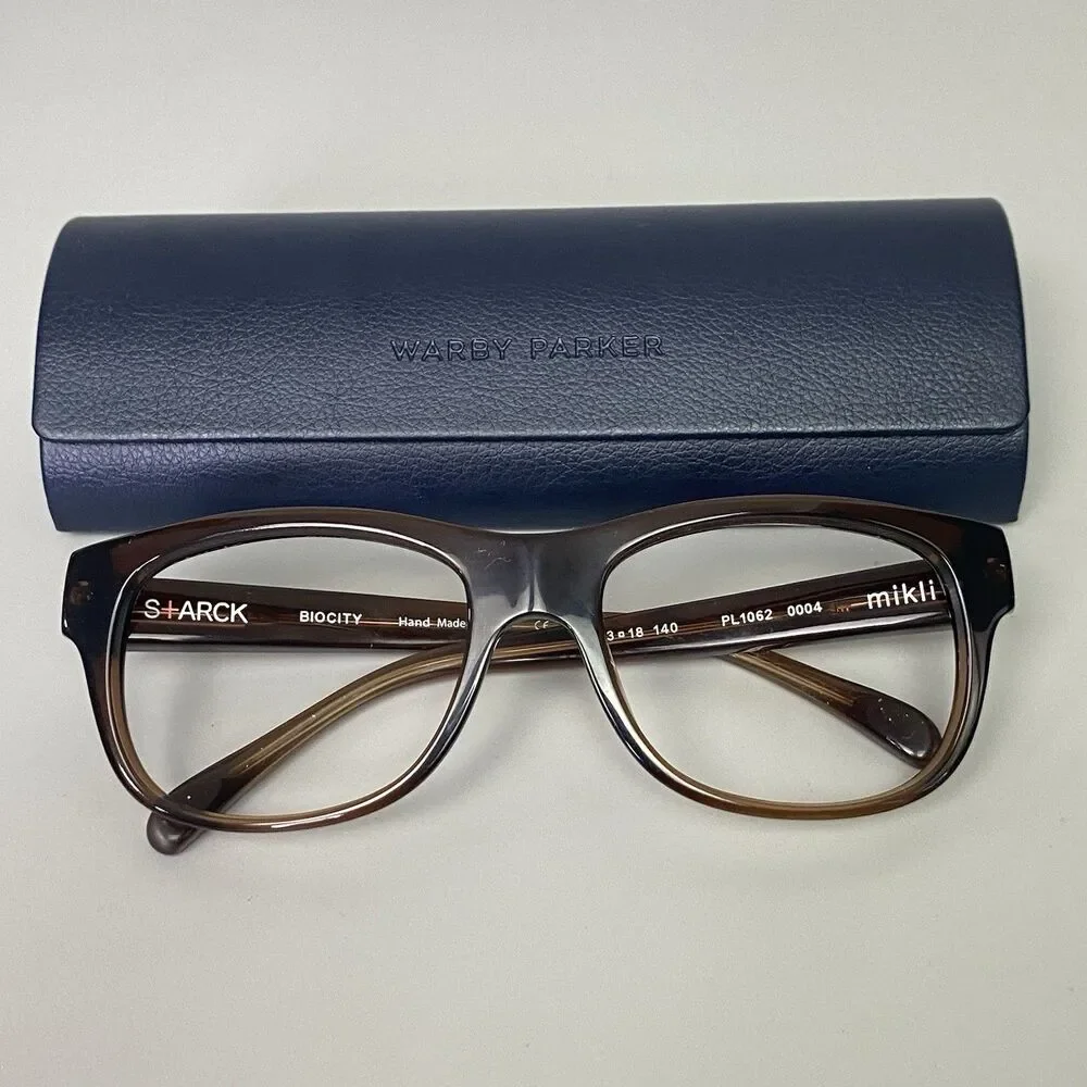 STARCK Eyes Mikli PL1062 0004 Biocity Brown Eyeglass Frames 53-18 143 Japan